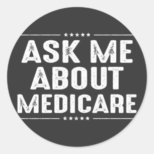 Fråga mig om Medicare  Runt Klistermärke
