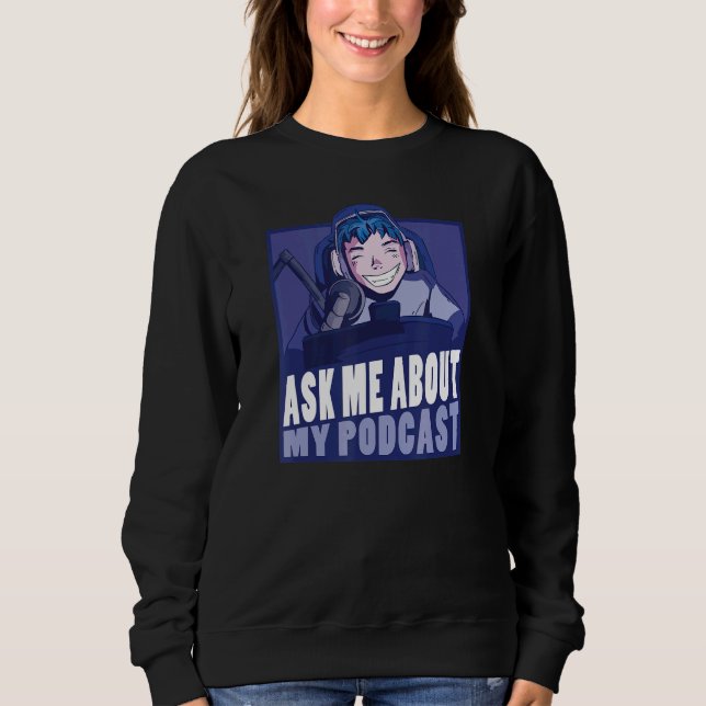 Fråga mig om mikrofonen Podcast Bly T Shirt (Framsida)