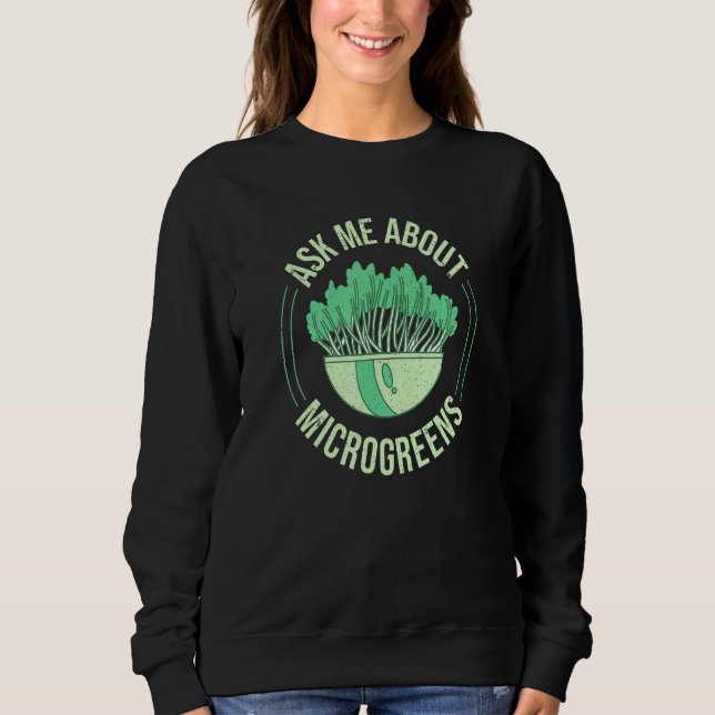 Fråga mig om mikrogreoner  för mikrogröna t shirt (Framsida)