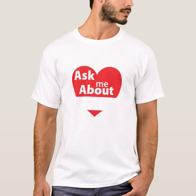 Fråga mig om min blogg - mörk skjorta tee (Framsida)