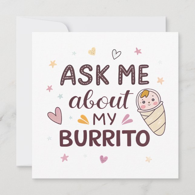 Fråga Mig Om Min Burrito Söta Bebis Konst (Framsida)