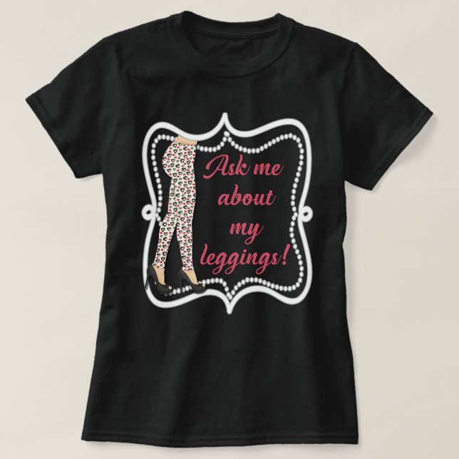 Fråga mig om min damasker med kontakten info på t-shirt (Design framsida)