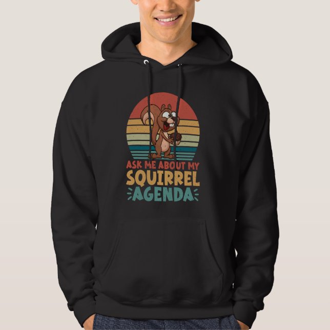 Fråga mig om min ekorre Agenda-ekorre Hoodie (Framsida)