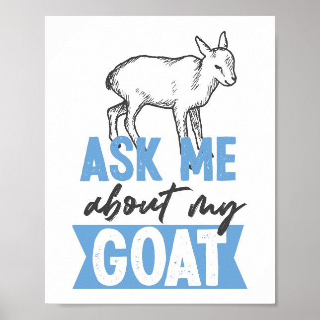 Fråga mig om min get Baby Goat Poster (Framsidan)