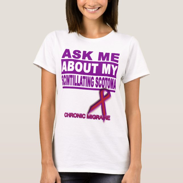 Fråga mig om min gnistra Scotoma T-shirt (Framsida)