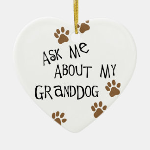 Fråga mig om min Granddog Julgransprydnad Keramik