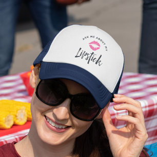 Fråga mig om min läppstift Lip Product Distribut Truckerkeps