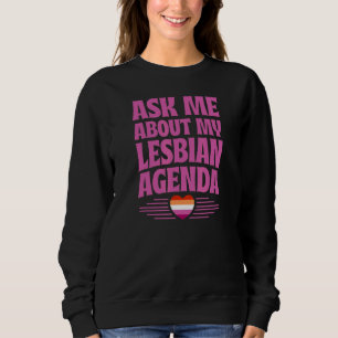 Fråga mig om min Lesbisk Agenda Gay pride Heart T Shirt