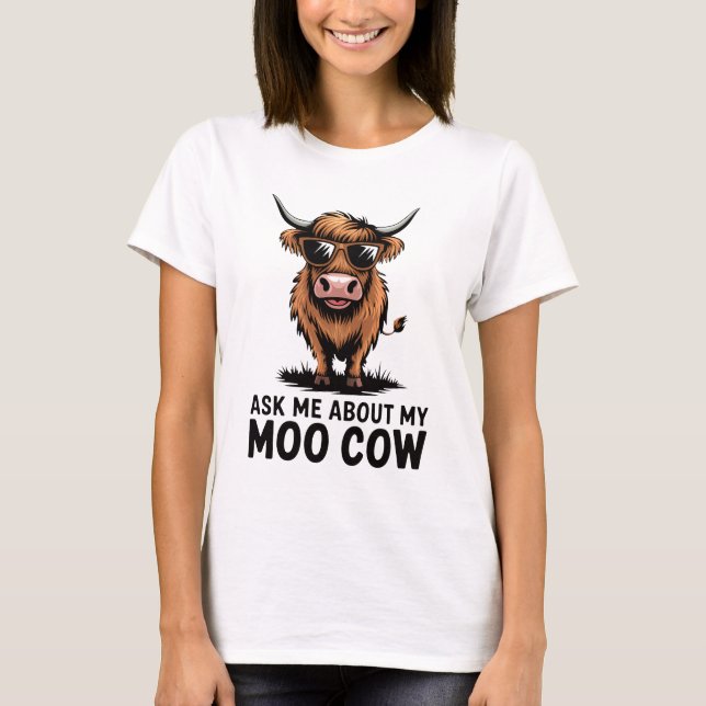 Fråga mig om min moko med solglasögon t shirt (Framsida)
