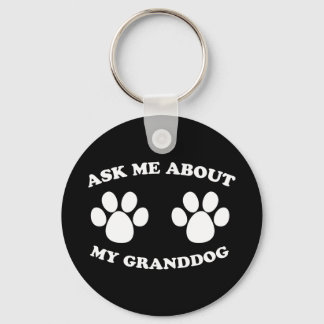 Fråga mig om Min morhund (Mörk) Nyckelring