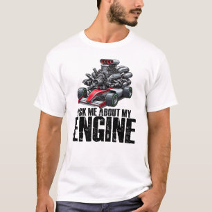 Fråga mig om min motorbil Guy Racer Mechanic T Shirt