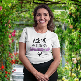 Fråga mig om min nya farmors Rosa Faux Glitter T Shirt