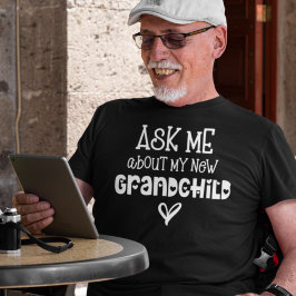 Fråga mig om min nya morbarn-vita text t shirt