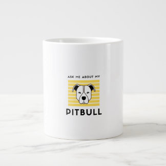 Fråga mig om min pitbull-hund jumbo mugg