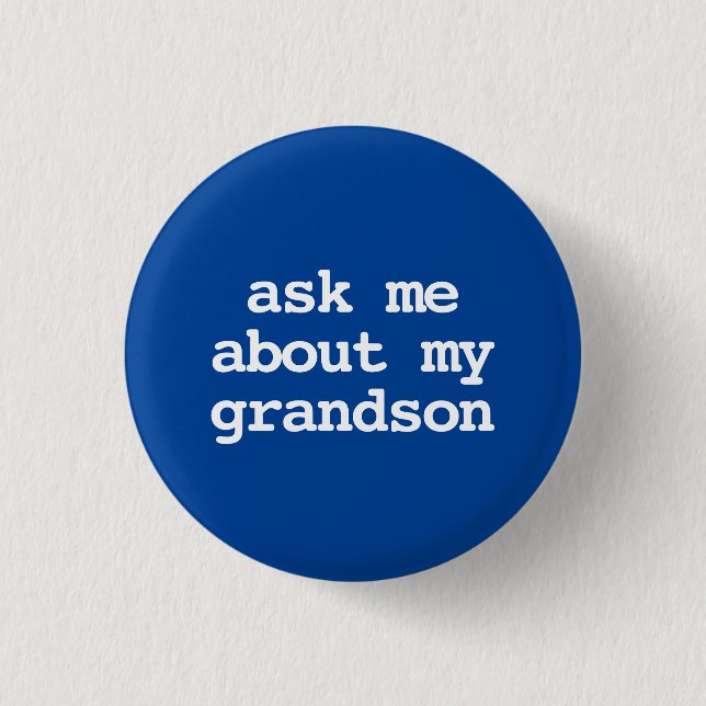 fråga mig om min sonson Button Knapp (Framsida)