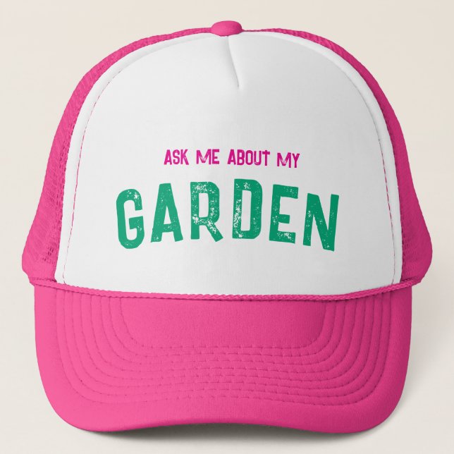 Fråga mig om min TRÄDGÅRD Rosa Hatt Keps (Framsida)