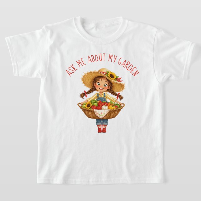 Fråga mig om min trädgård t shirt (Laydown)