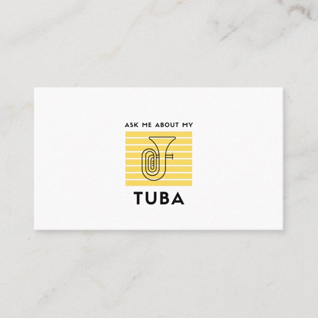 Fråga mig om min tuba visitkort (Framsida)