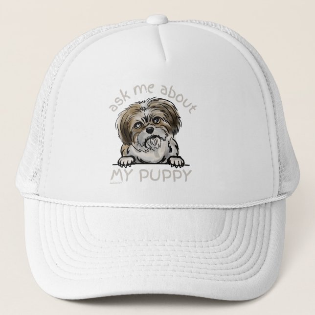 FRÅGA MIG OM MIN VALP rolig söt present till hundä Keps (Framsida)