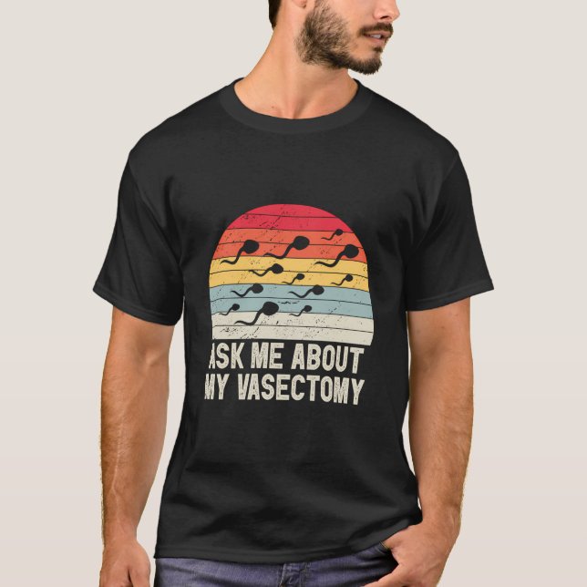 Fråga mig om min vasektomi Survivor Retro T Shirt (Framsida)