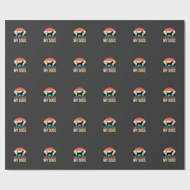 Fråga Mig Om Mina Hundar Retro Solnedgång_1 Presentpapper (Platt)