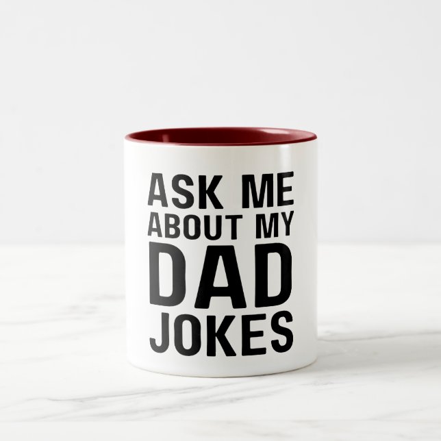 Fråga mig om mina Pappa-skämt - Lusnyj Pappa Två-Tonad Mugg (Center)