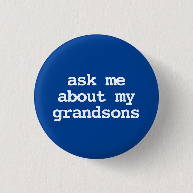 fråga mig om mina sonsons Button Knapp (Framsida)