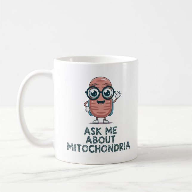 Fråga mig om mitokondrier – Biologilärare Kaffemugg (Vänster)