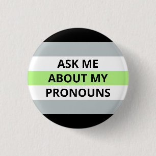 Fråga mig om mitt pronomenAgender emblem Knapp