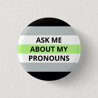Fråga mig om mitt pronomenAgender emblem Knapp
