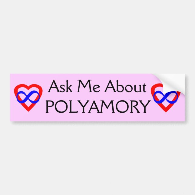 Fråga mig om Polyamory Bildekal (Framsidan)