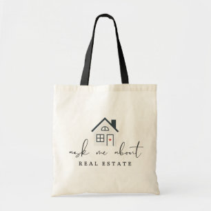 Fråga mig om Real Gods Realtor Marknadsföring Tygkasse