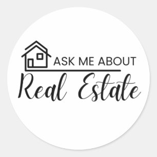 Fråga mig om riktigt gods Shirt Realtor Marknadsfö Runt Klistermärke