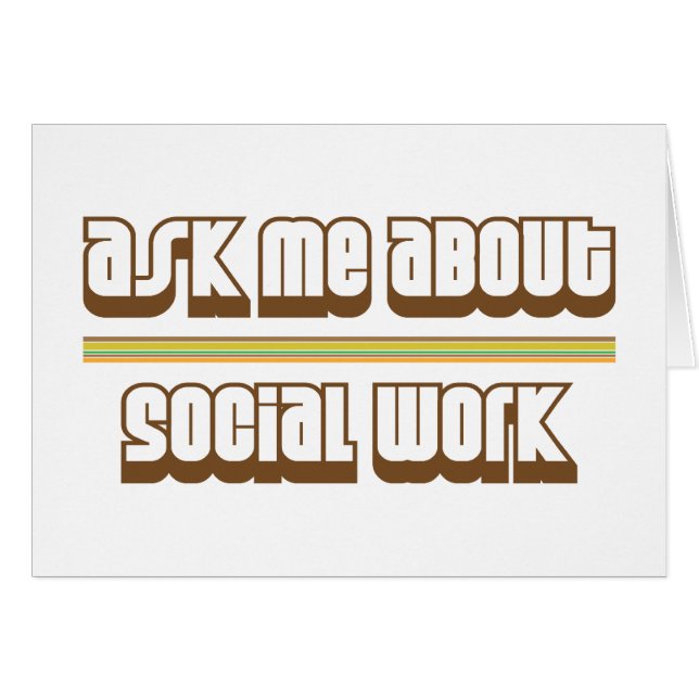 Fråga mig om socialt arbete hälsningskort (Framsidan Horizontal)