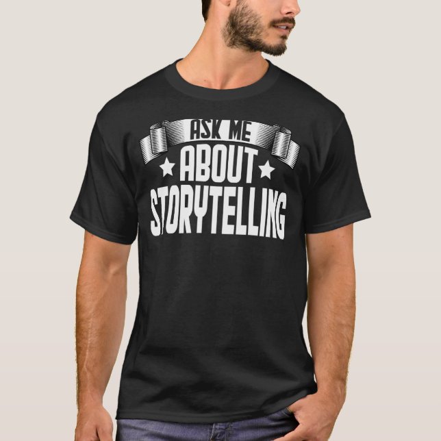 Fråga mig om Storyberättade Storyning T Shirt (Framsida)