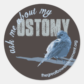 Fråga mig Ostomy Little Birdie Sticker Runt Klistermärke