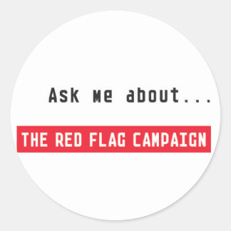 Fråga mig runt klistermärke