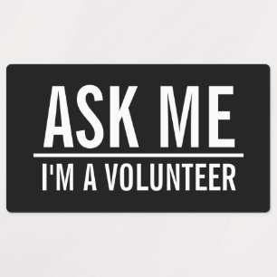 Fråga mig   Svart etikett för frivilligmärke