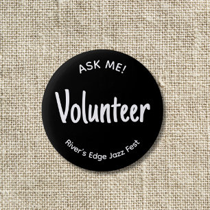 Fråga mig Volunteer Badge Knapp