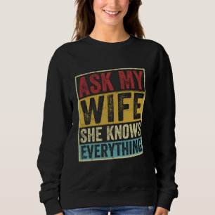 Fråga min fru hon känner till allt Giftermål Sarca T Shirt