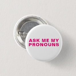 "Fråga min Pronouns" Lgbtq pride rosa magenta Knapp