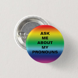 Fråga min Pronouns Lgbtq-Pridet Rainbow färg Knapp