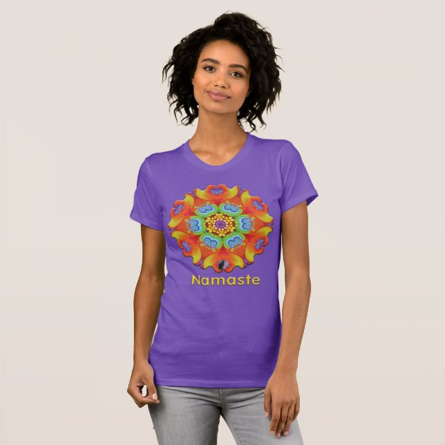 Fråga Namaste Kaleidoscope T Shirt (Hel framsida)