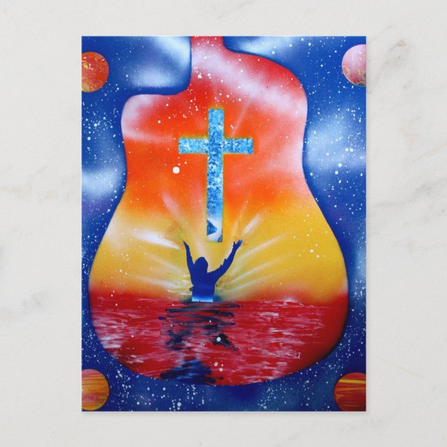 Fråga och du ska få- man kor guitar vykort (Framsida)