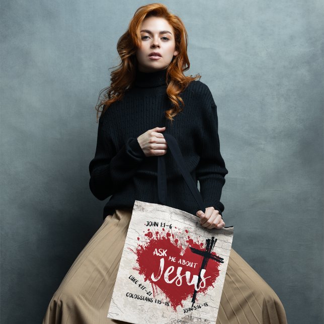 FRÅGA OM JESUS Trendig Gospel Graffiti Evangelism Tygkasse (Skapare uppladdad)