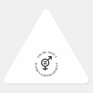Fråga om kvinnors egenmakt triangelformat klistermärke