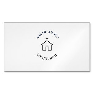 Fråga om min kyrka magnetiska visitkort