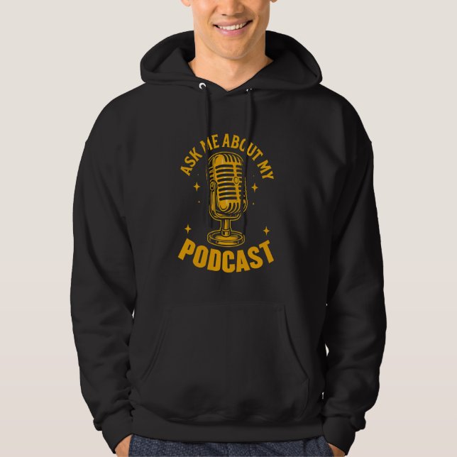Fråga om min podcast Sarcastic Podcaster Hoodie (Framsida)