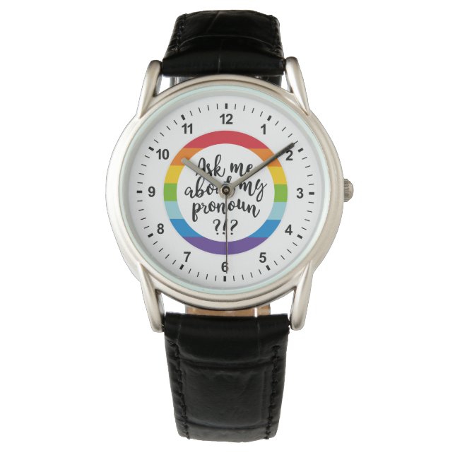 Fråga om min pronoun? armbandsur (Framsida)