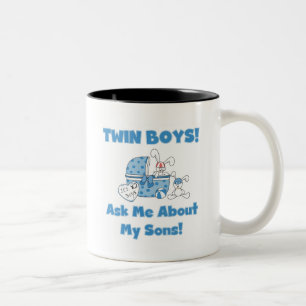 Fråga om min tvilling- SonsTshirts och gåvor Två-Tonad Mugg